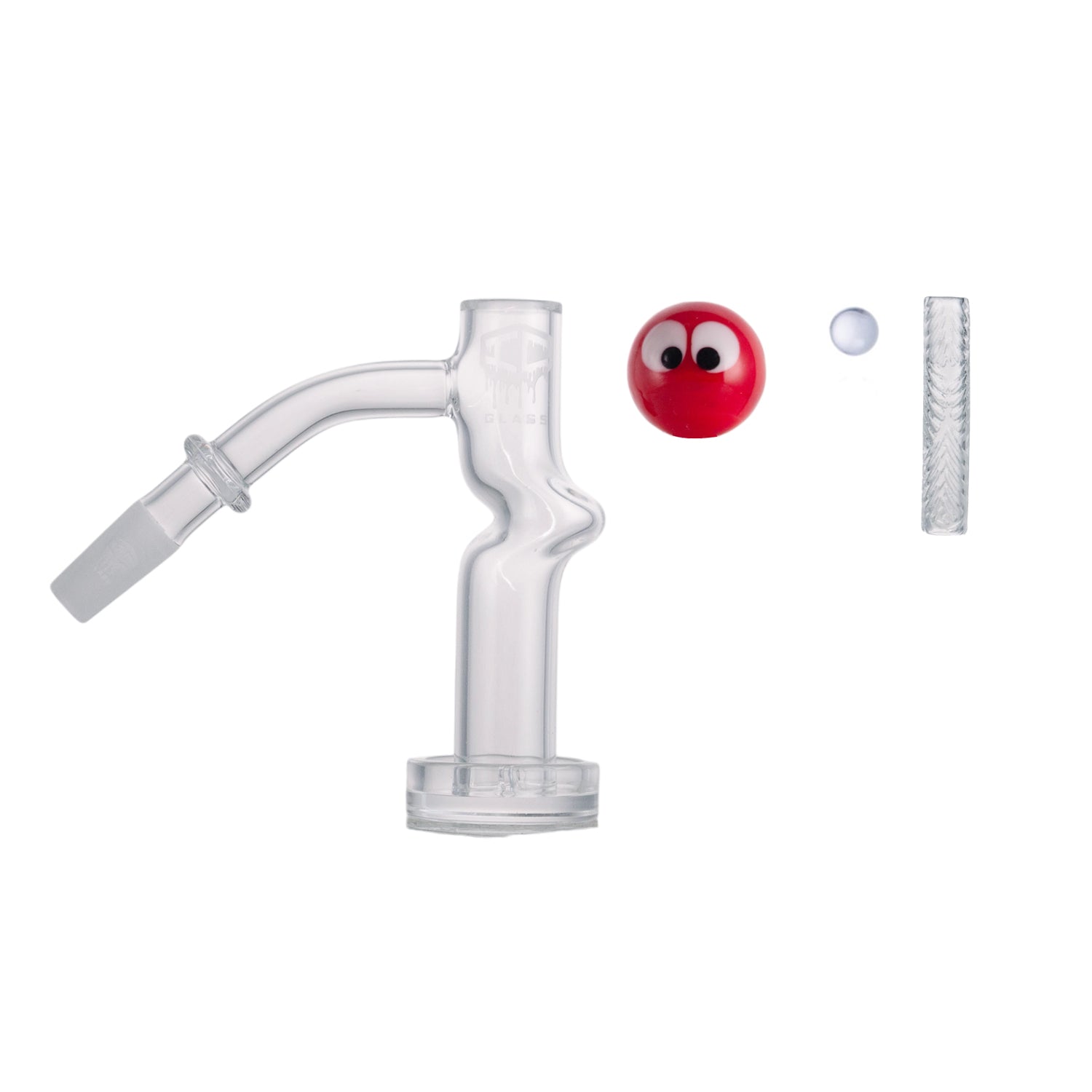 IC Glass - Columbia | 10mm 45D Quartz Banger | ncludes Carb Cap, Terp Balls | 5 Colors