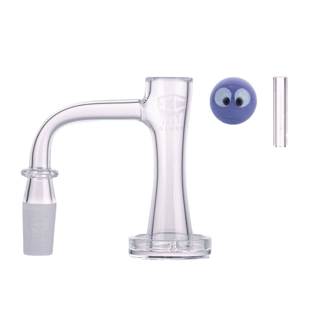 14mm male 90 degree banger set with carb cap and terp pearls