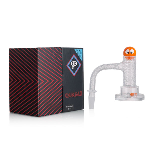 IC QUARTZ- QUASAR| ICQ1038-10M90 |3rd Generation, Premium Quartz Banger |  with terp ball grabber | 5 Colors