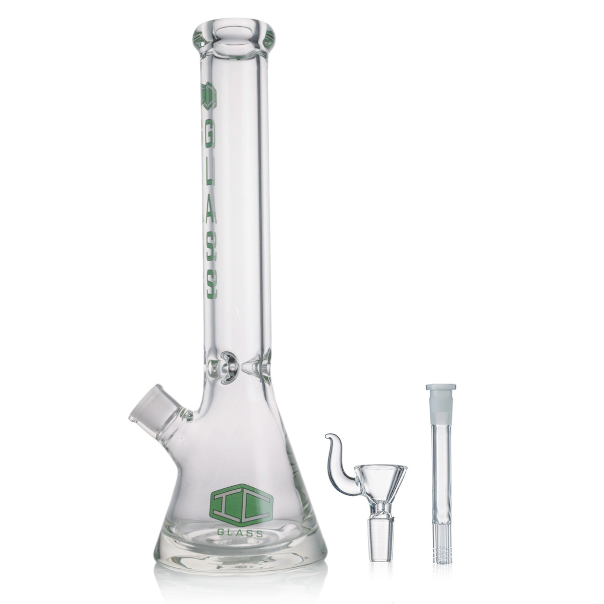 IC GLASS - Heavy Base Beaker with tree arm perc downstem | 16" Inch, 9MM Thick Glass Water Pipe | ICBK1012