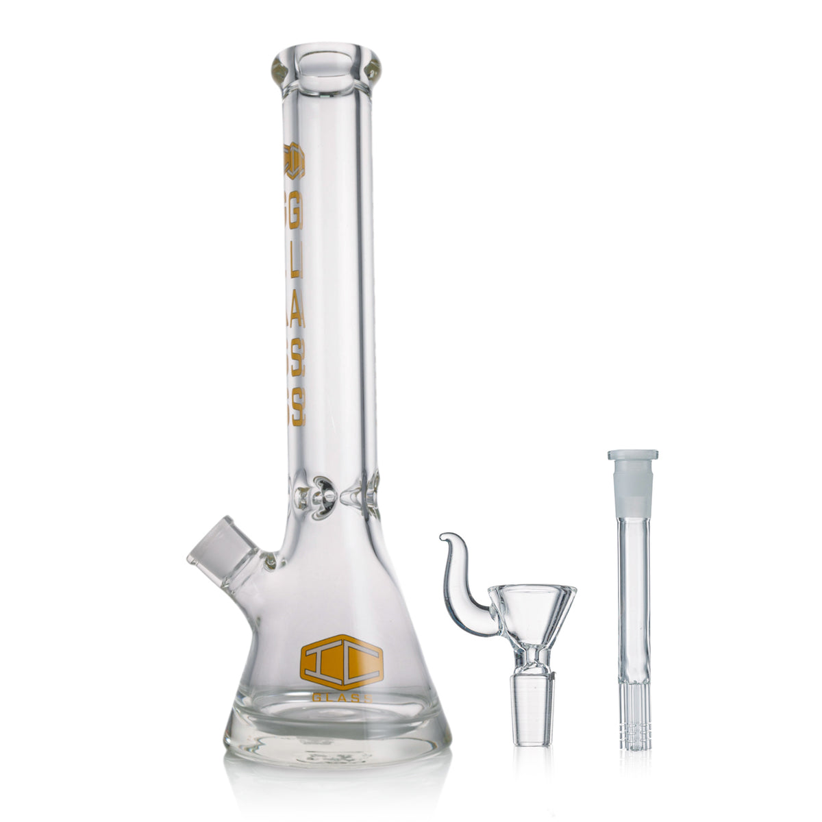IC GLASS - Heavy Base Beaker with tree arm perc downstem | 16" Inch, 9MM Thick Glass Water Pipe | ICBK1012