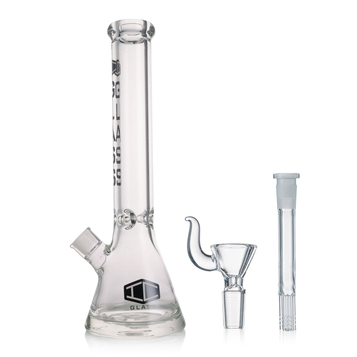 IC GLASS - Heavy Base Beaker with tree arm perc downstem | 16" Inch, 9MM Thick Glass Water Pipe | ICBK1012