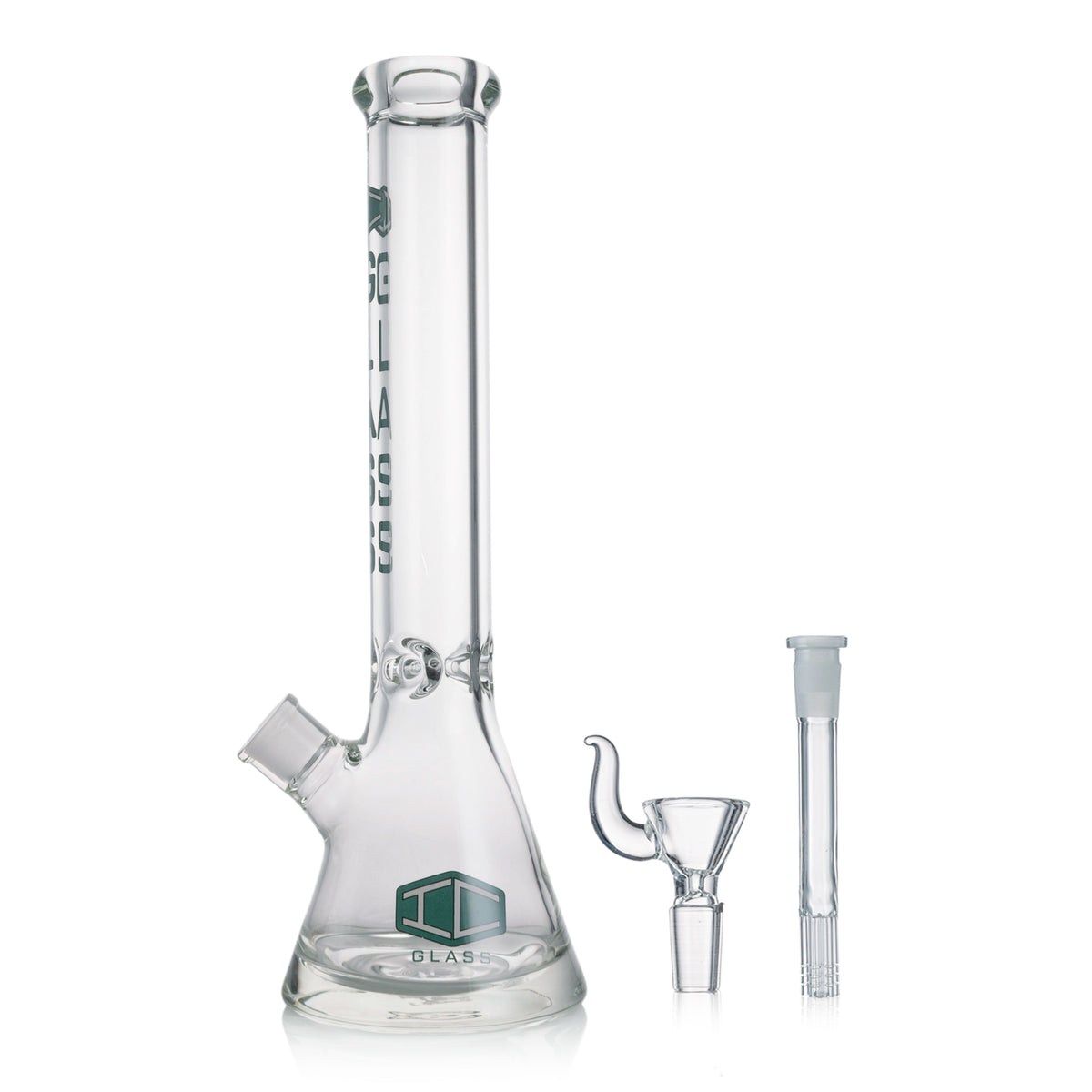 IC GLASS - Heavy Base Beaker with tree arm perc downstem | 16" Inch, 9MM Thick Glass Water Pipe | ICBK1012