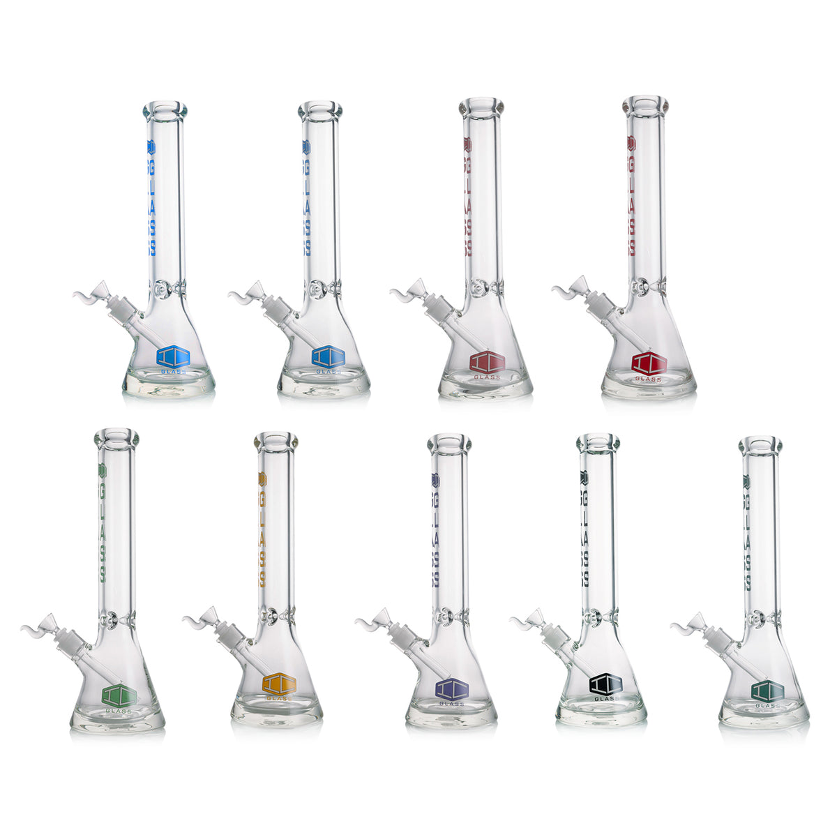 IC GLASS - Heavy Base Beaker with tree arm perc downstem | 16" Inch, 9MM Thick Glass Water Pipe | ICBK1012