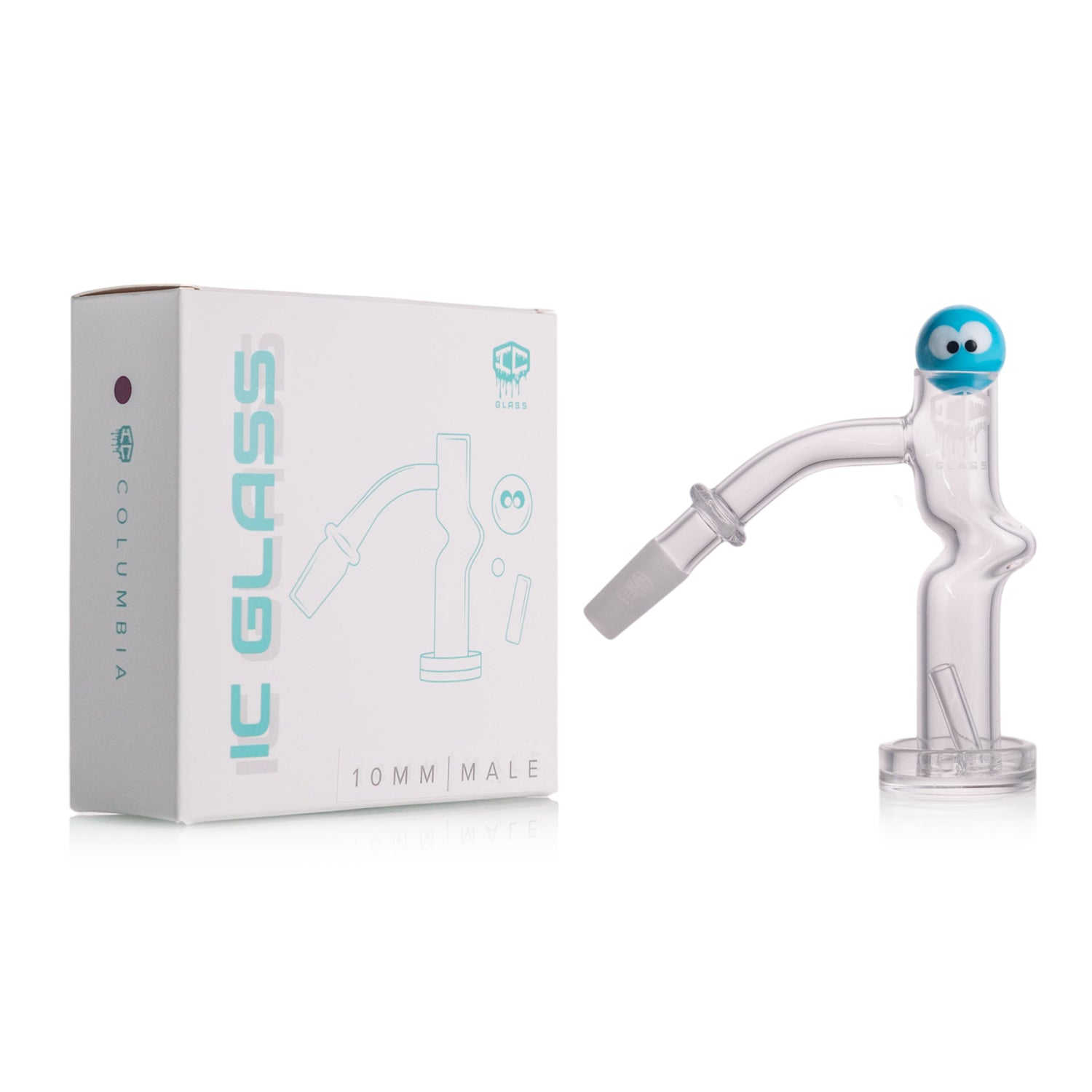 IC Glass - Columbia | 10mm 45D Quartz Banger | ncludes Carb Cap, Terp Balls | 5 Colors