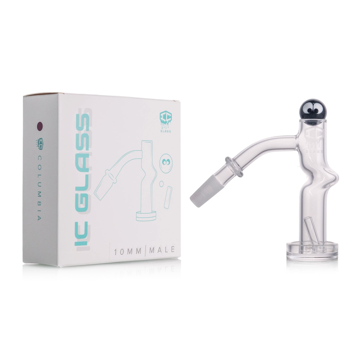 IC Glass - Columbia | 10mm 45D Quartz Banger | ncludes Carb Cap, Terp Balls | 5 Colors