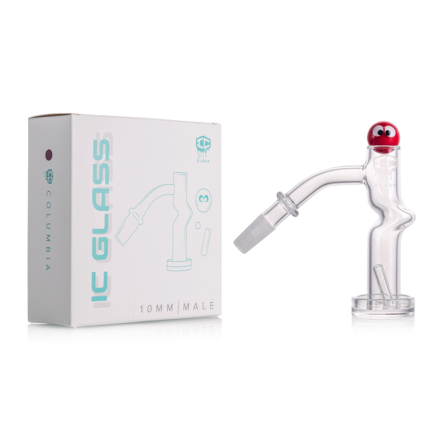 IC Glass - Columbia | 10mm 45D Quartz Banger | ncludes Carb Cap, Terp Balls | 5 Colors