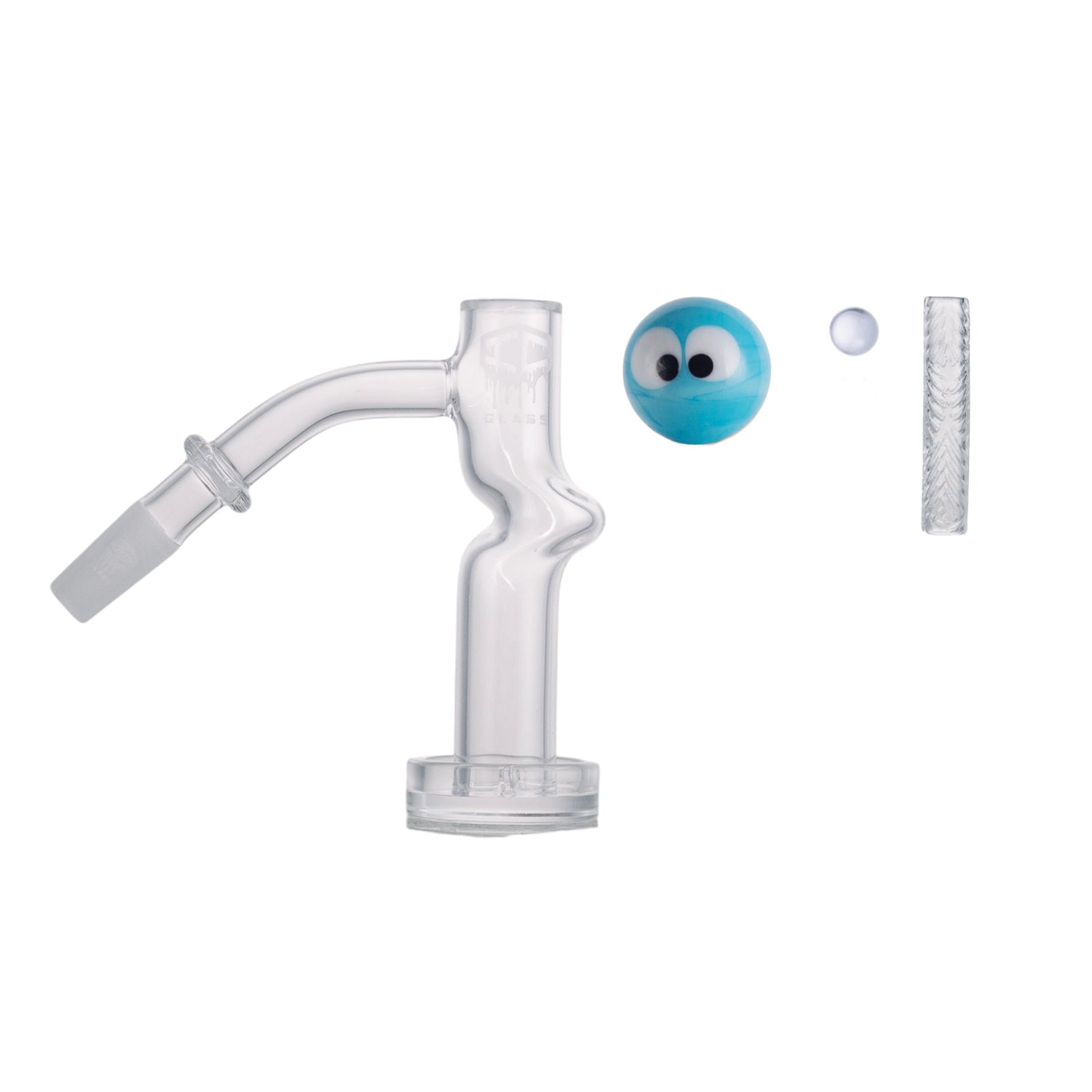 IC Glass - Columbia | 10mm 45D Quartz Banger | ncludes Carb Cap, Terp Balls | 5 Colors