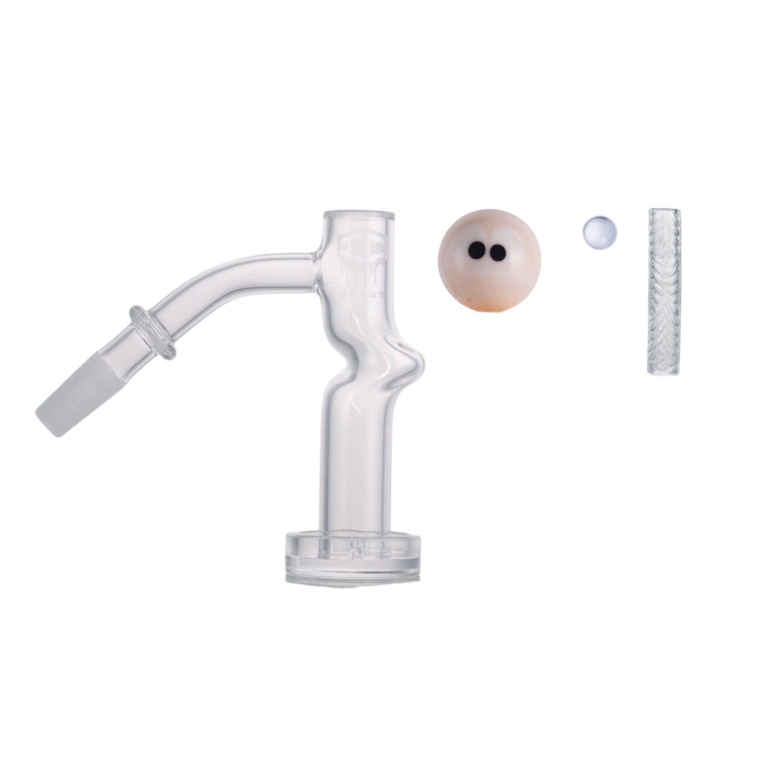 IC Glass - Columbia | 10mm 45D Quartz Banger | ncludes Carb Cap, Terp Balls | 5 Colors