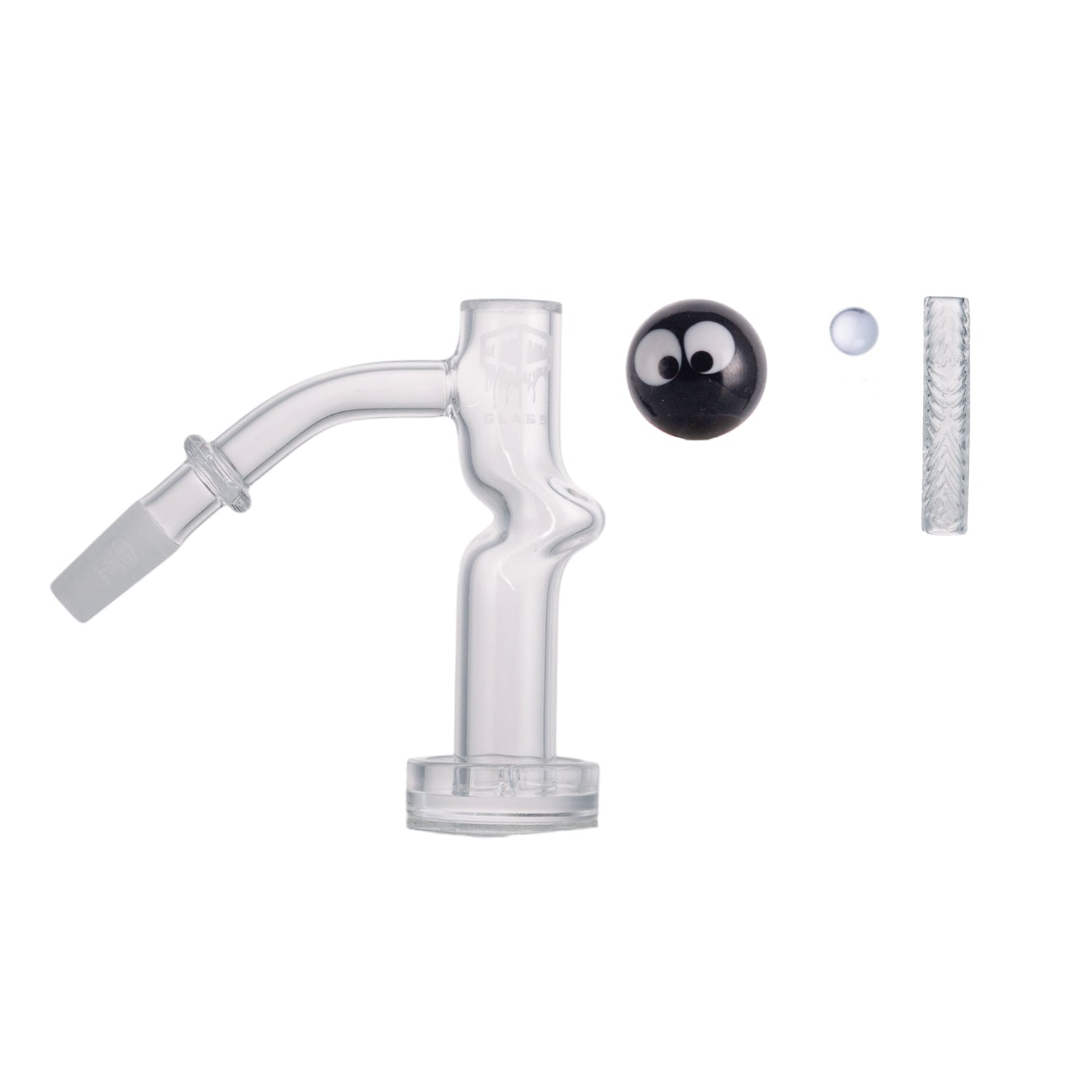 IC Glass - Columbia | 10mm 45D Quartz Banger | ncludes Carb Cap, Terp Balls | 5 Colors