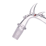 Close-up of rhino face fused into luminous quartz banger