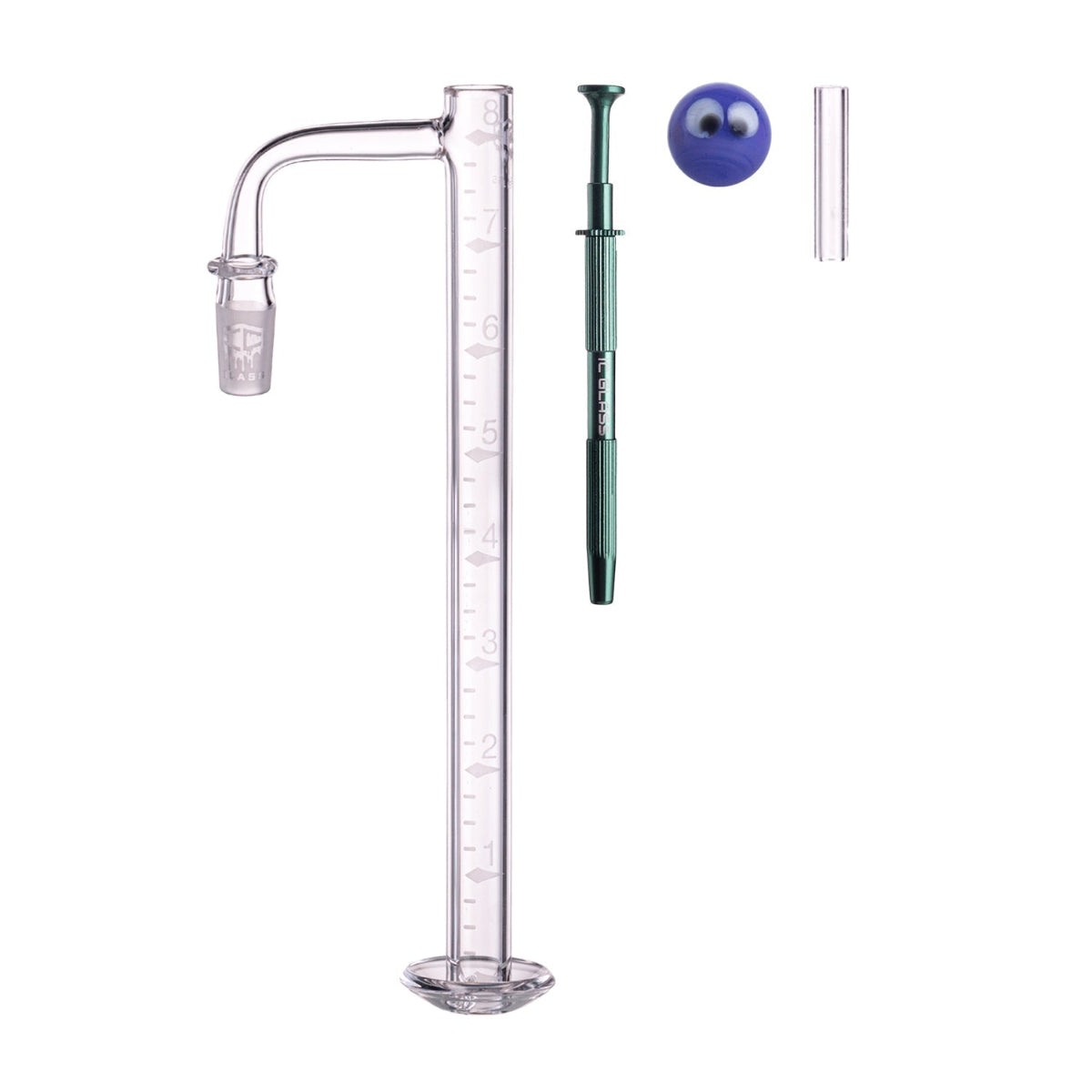 Complete IC Glass CHALLENGE BANGER kit with terp pillar and carb cap