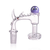 Dripping rim design on luminous rhino quartz banger by IC Glass
