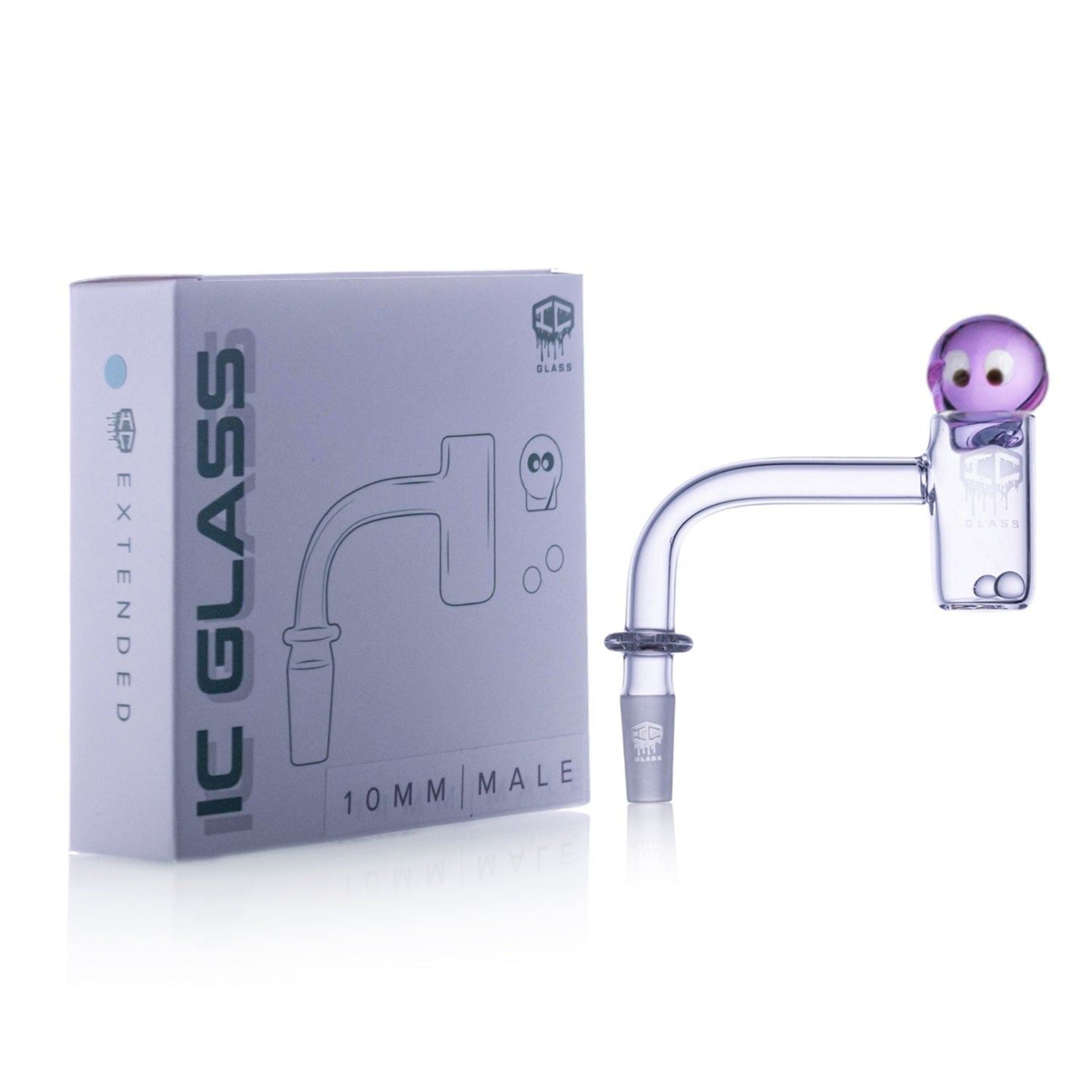 Extended 10mm Quartz Banger – 90° Male Joint | IC Glass