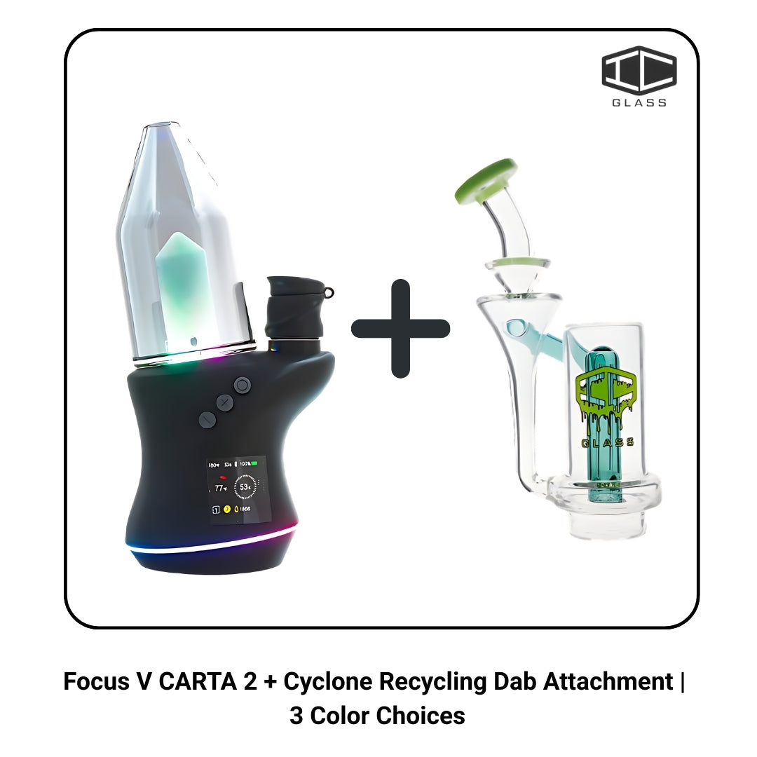 Focus V Carta 2 electric dab rig with cyclone recycler attachment, black