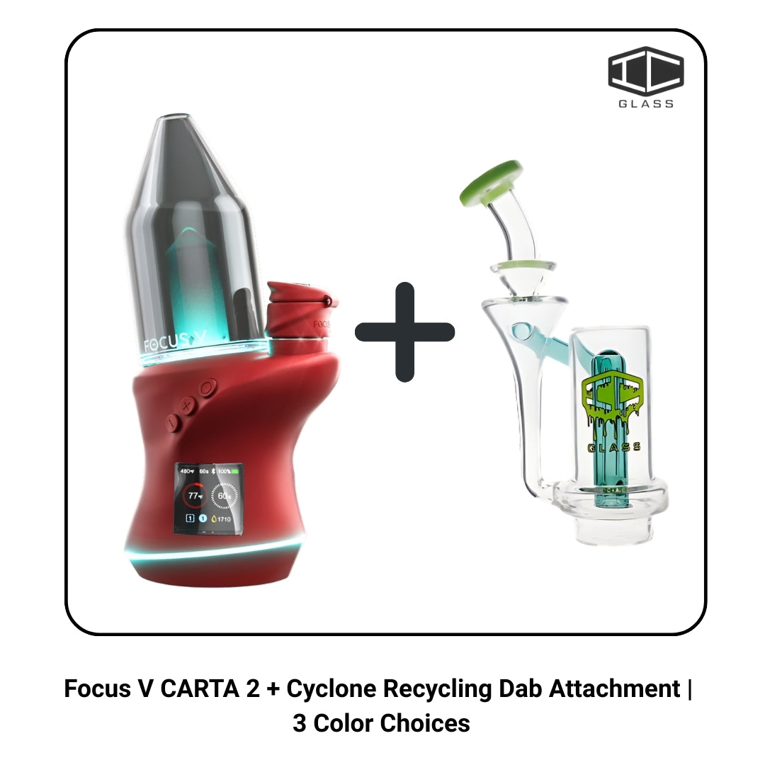 Focus V Carta 2 electric dab rig with cyclone recycler attachment, Red