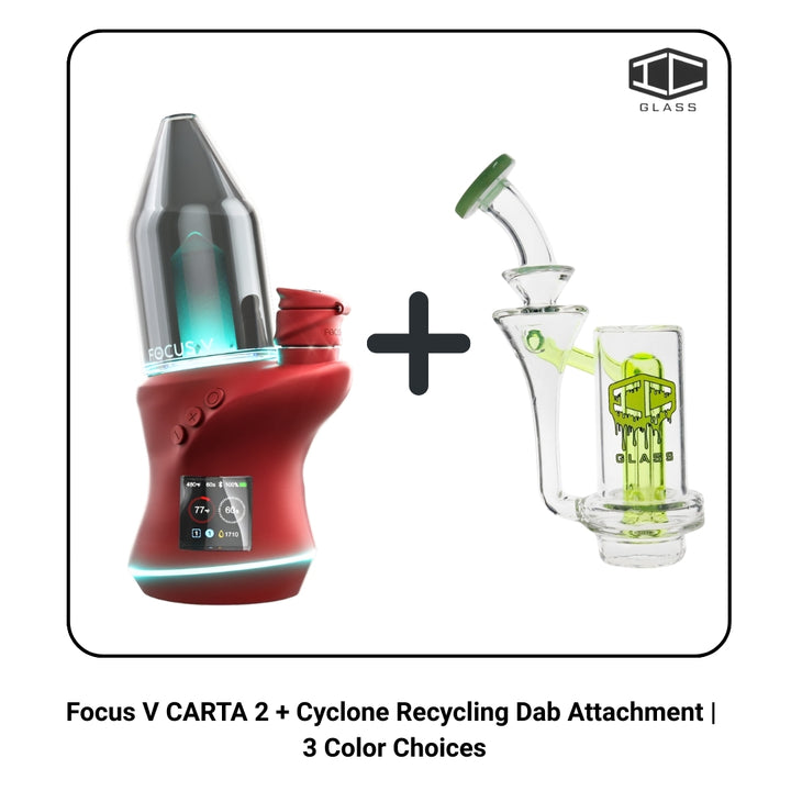 Focus V CARTA 2 + Cyclone Recycling Dab Attachment | 3 Color Choices IC Glass Focus V CARTA 2 + Cyclone Recycling Dab Attachment | 3 Color Choices IC Glass