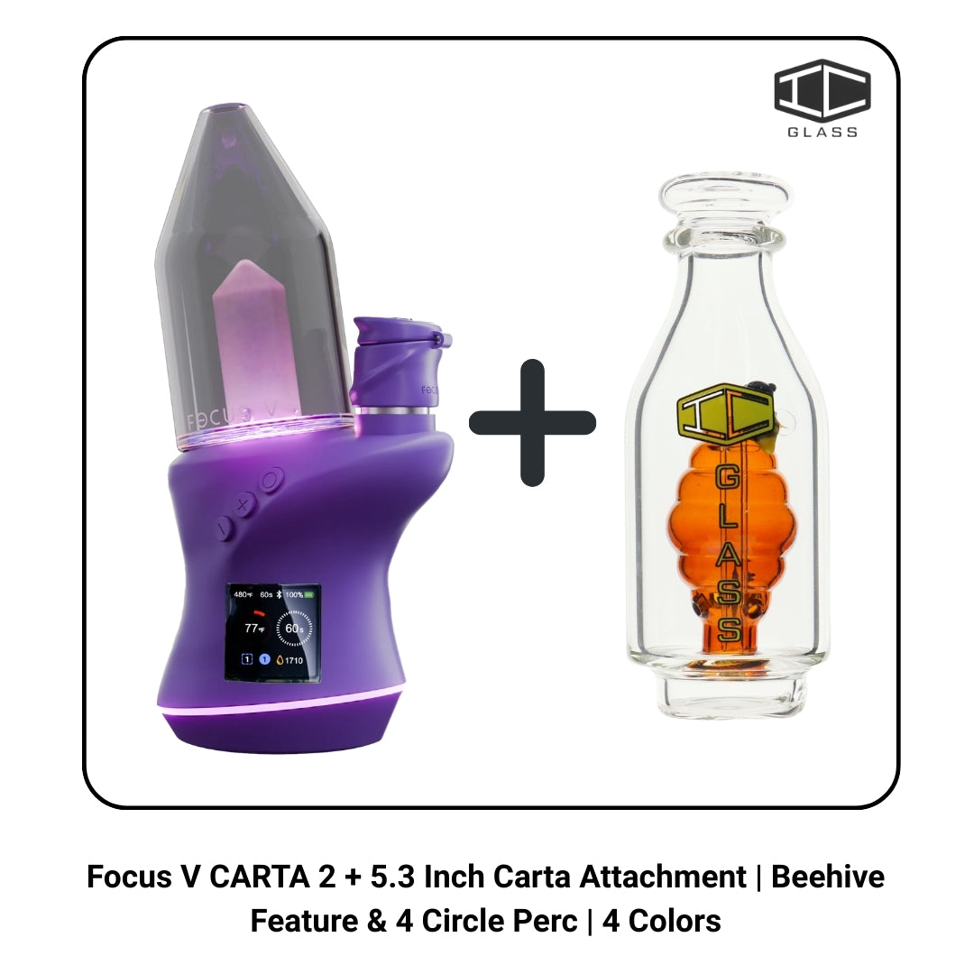 Focus V CARTA 2 + 5.3 Inch Carta Attachment | Beehive Feature & 4 Circle Perc | 4 Colors