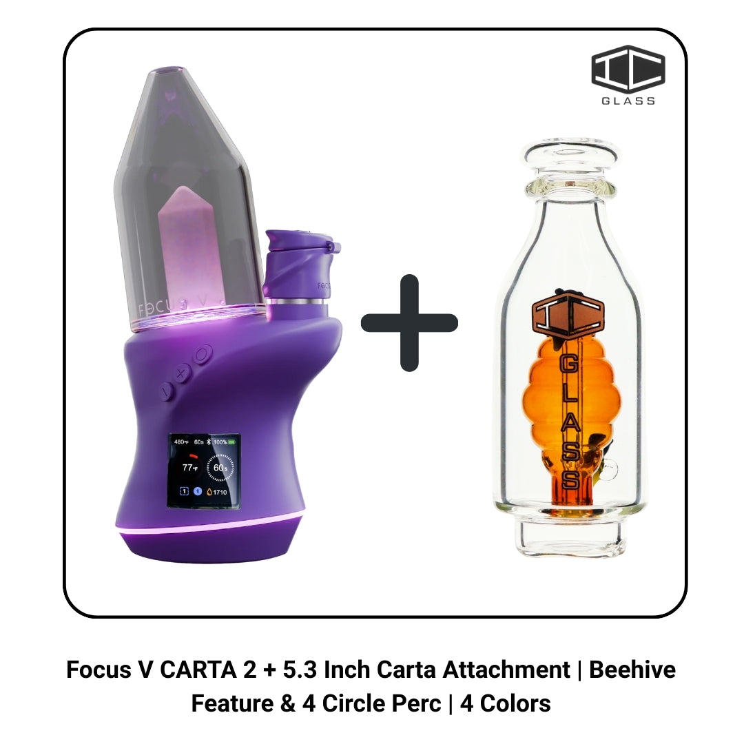 Focus V CARTA 2 + 5.3 Inch Carta Attachment | Beehive Feature & 4 Circle Perc | 4 Colors
