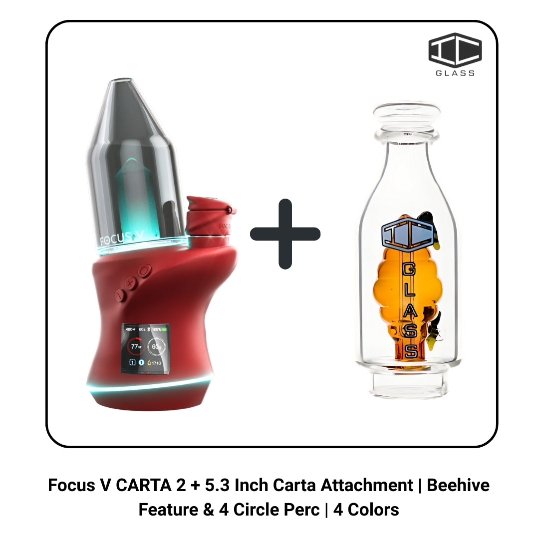 Focus V CARTA 2 + 5.3 Inch Carta Attachment | Beehive Feature & 4 Circle Perc | 4 Colors