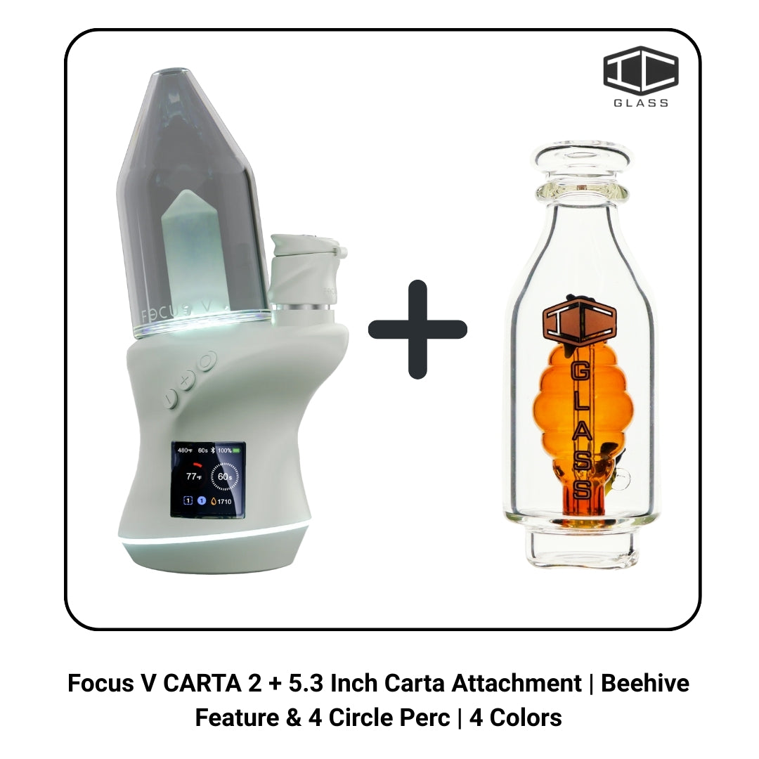 Focus V CARTA 2 + 5.3 Inch Carta Attachment | Beehive Feature & 4 Circle Perc | 4 Colors