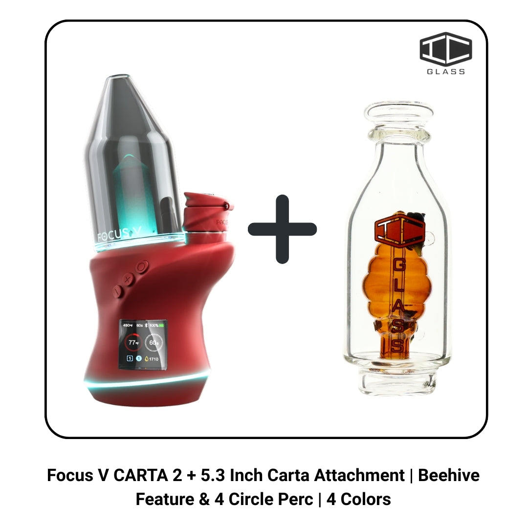 Focus V CARTA 2 + 5.3 Inch Carta Attachment | Beehive Feature & 4 Circle Perc | 4 Colors
