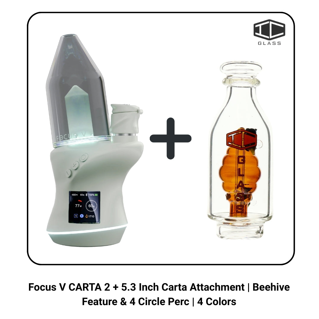 Focus V CARTA 2 + 5.3 Inch Carta Attachment | Beehive Feature & 4 Circle Perc | 4 Colors
