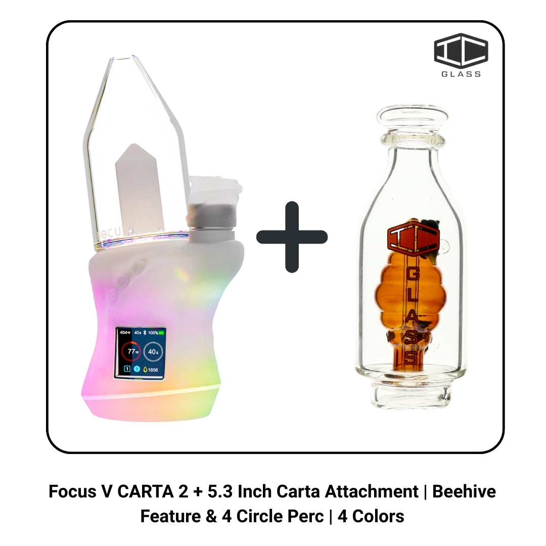 Focus V CARTA 2 + 5.3 Inch Carta Attachment | Beehive Feature & 4 Circle Perc | 4 Colors