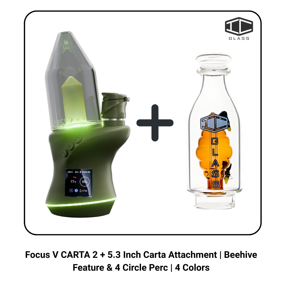 Focus V CARTA 2 + 5.3 Inch Carta Attachment | Beehive Feature & 4 Circle Perc | 4 Colors