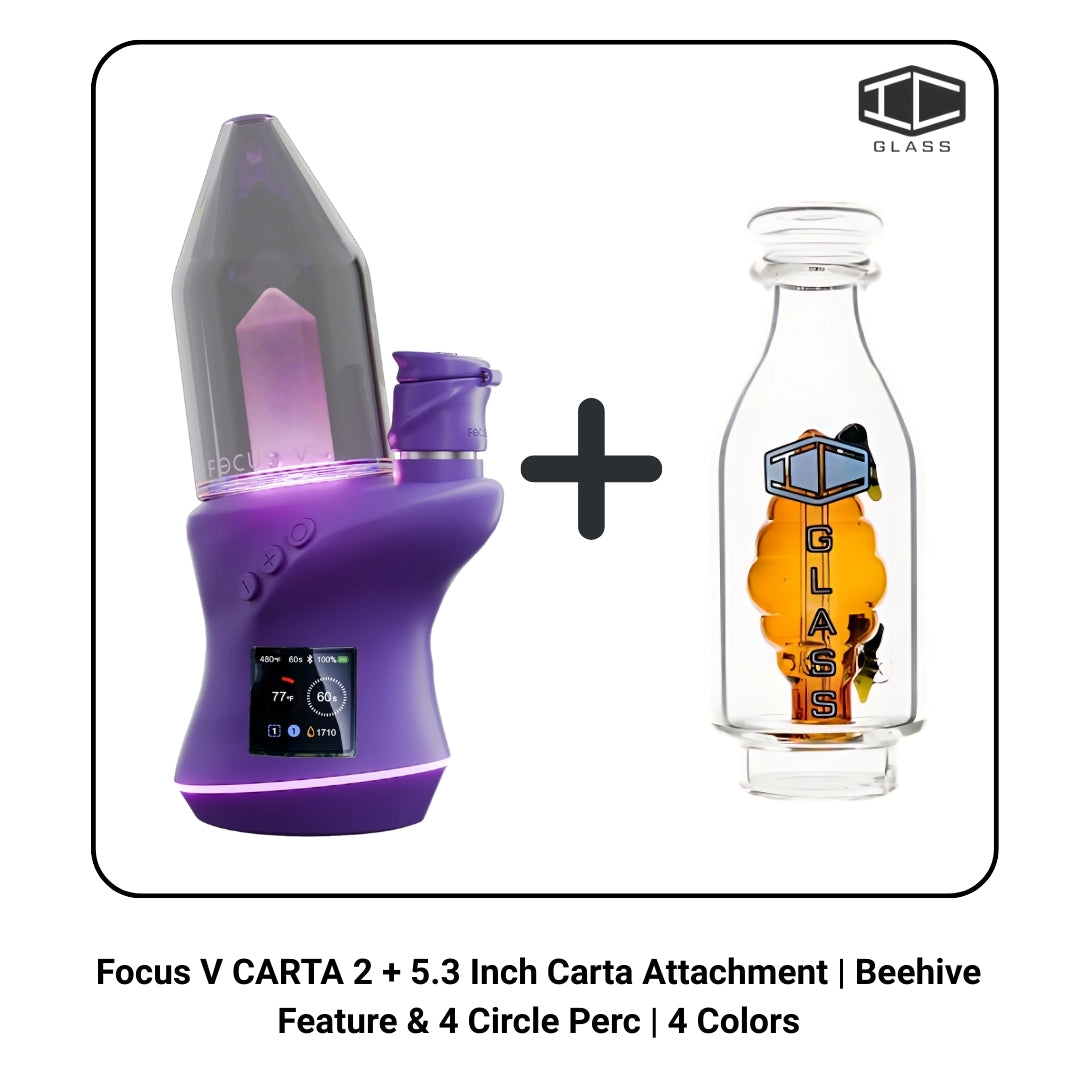 Focus V CARTA 2 + 5.3 Inch Carta Attachment | Beehive Feature & 4 Circle Perc | 4 Colors