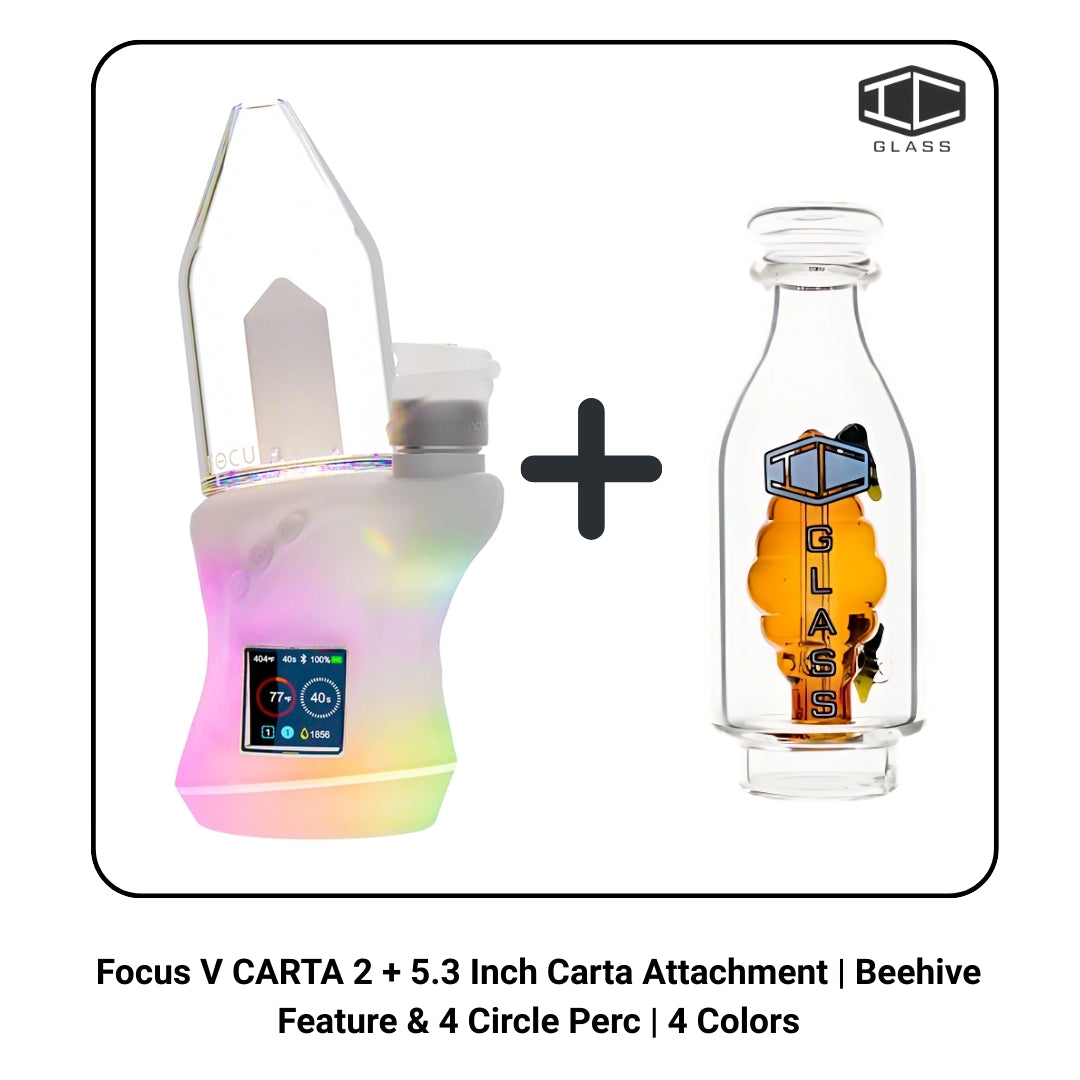 Focus V CARTA 2 + 5.3 Inch Carta Attachment | Beehive Feature & 4 Circle Perc | 4 Colors