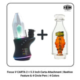Focus V CARTA 2 + 5.3 Inch Carta Attachment | Beehive Feature & 4 Circle Perc | 4 Colors