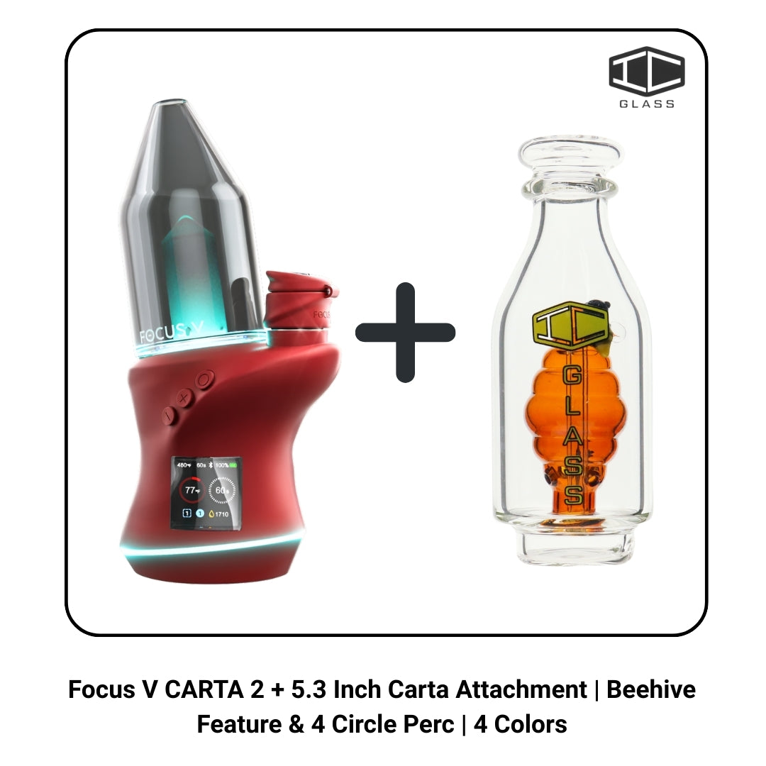 Focus V CARTA 2 + 5.3 Inch Carta Attachment | Beehive Feature & 4 Circle Perc | 4 Colors