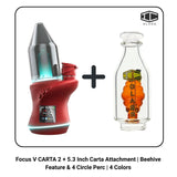 Focus V CARTA 2 + 5.3 Inch Carta Attachment | Beehive Feature & 4 Circle Perc | 4 Colors