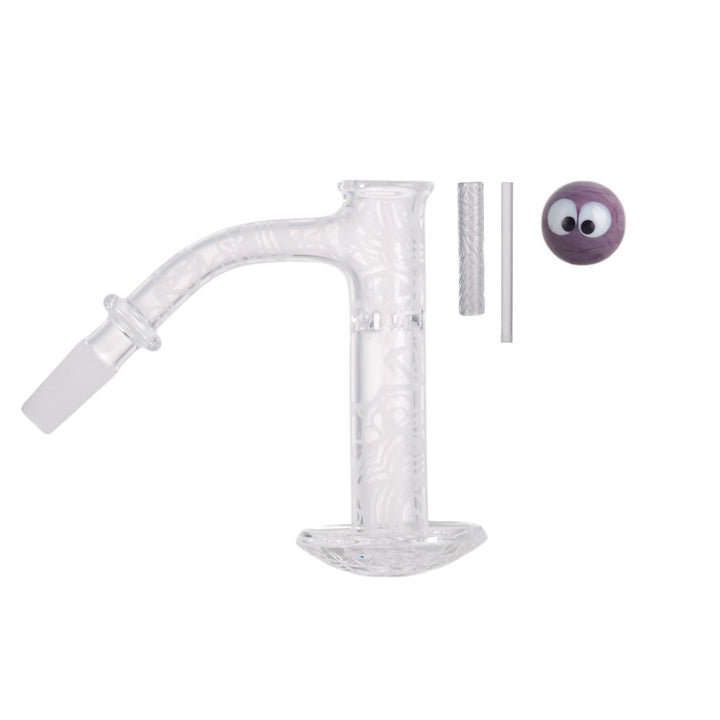 Fully Frosted Long Tower Quartz Dab Banger by IC Glass