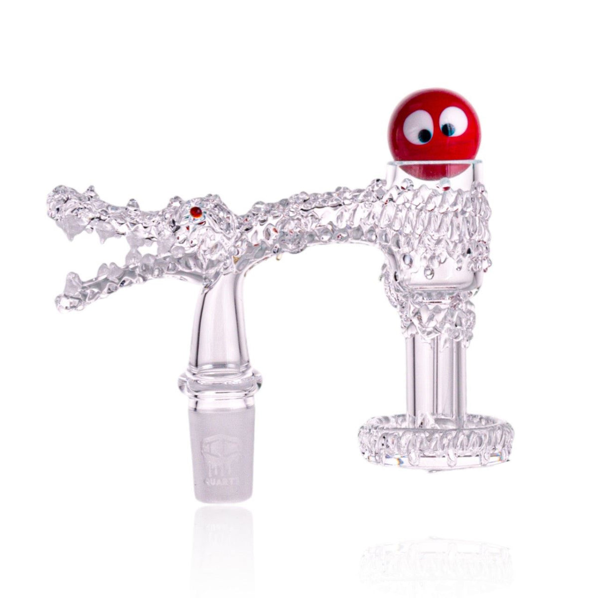Googley eye carb cap adds fun functionality to luminous crocodile banger