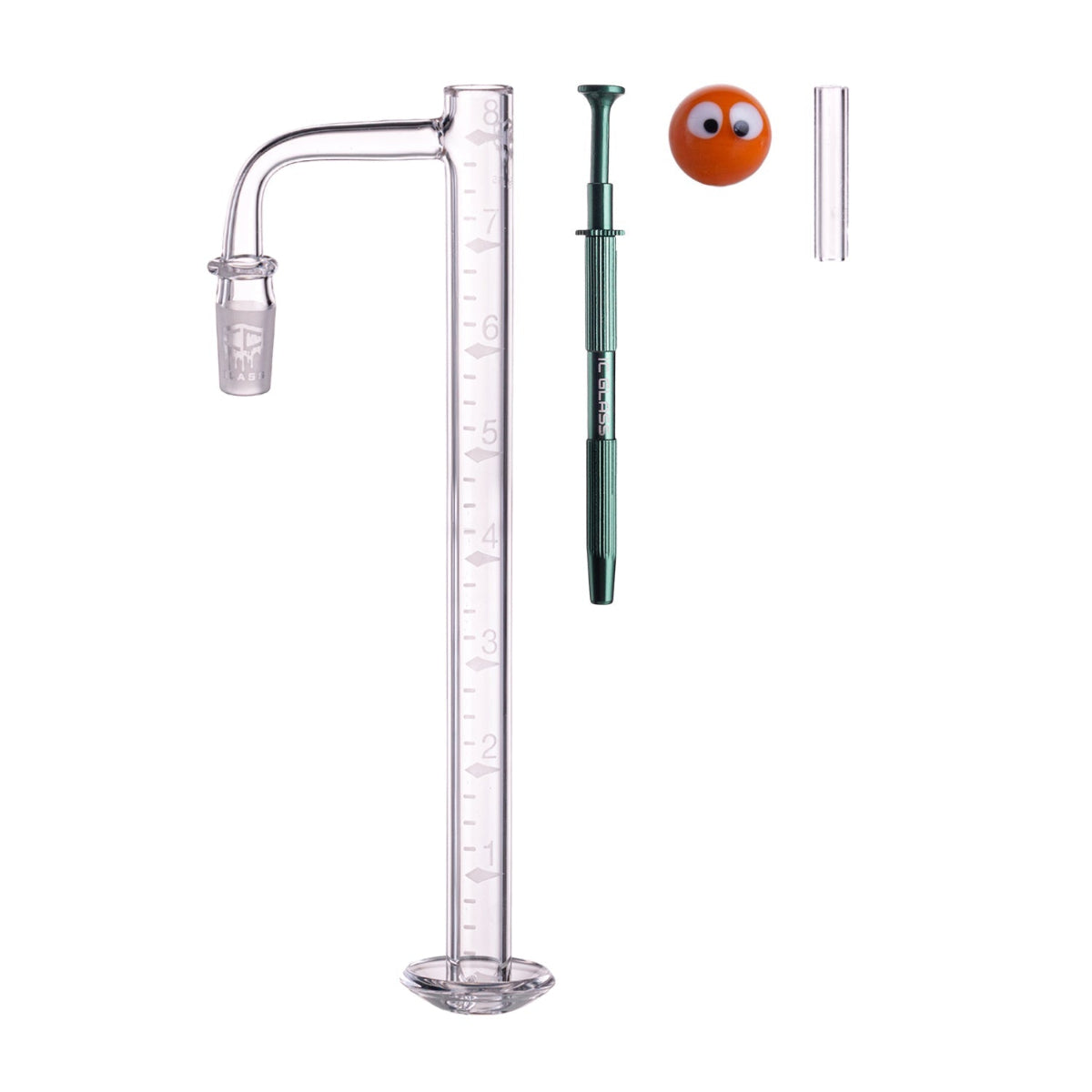 Googly eye carb cap featured with the 8" Tower CHALLENGE BANGER by IC Glass