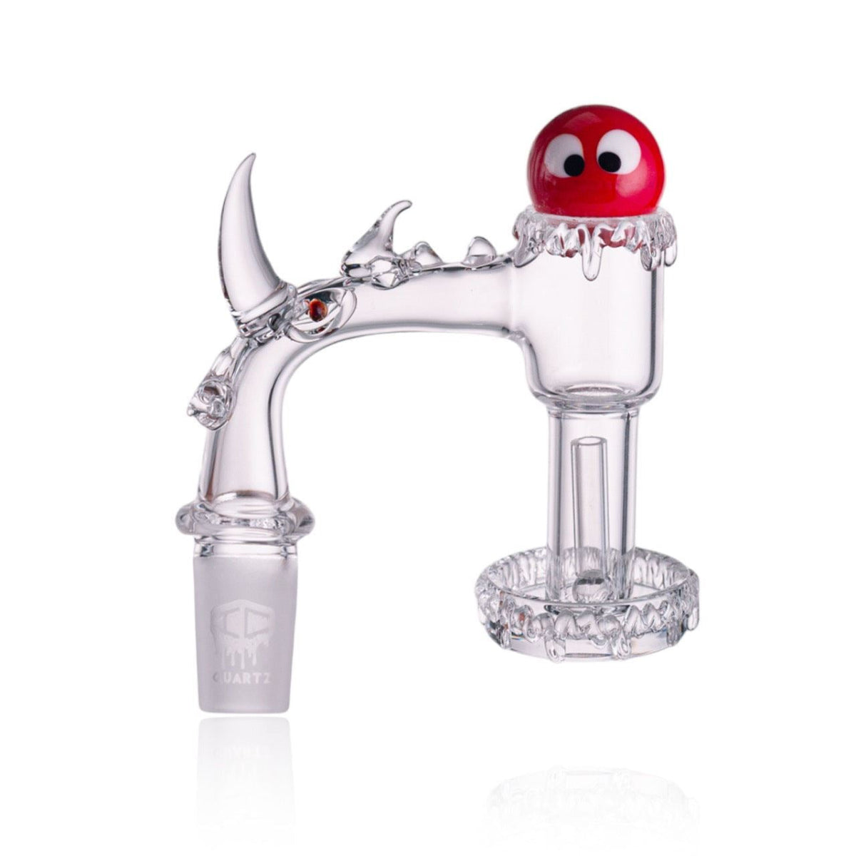 Googly eye carb cap paired with LUMINOUS G rhino design quartz banger