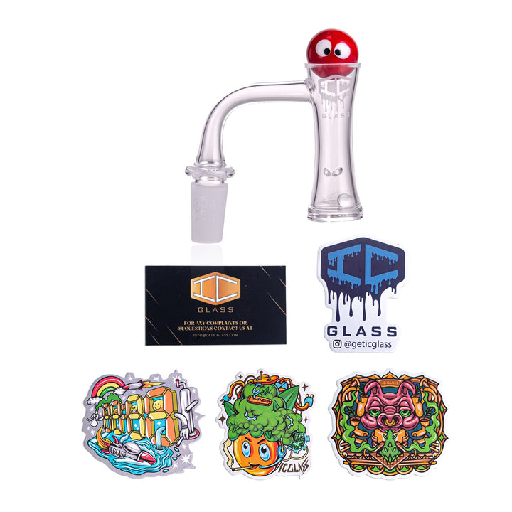 IC GLASS - PETERS | 14mm Male 90D Banger| Includes Carb Cap, Terp Ball ...