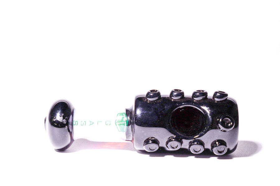 IC Glass - Black Slim Beads Hand pipe