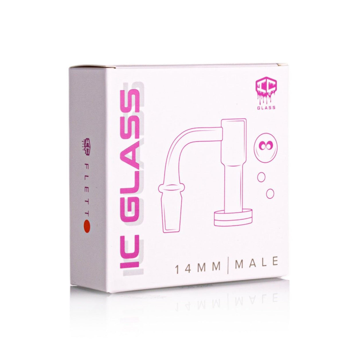 IC GLASS - FLEET 14mm Male 90D Banger| Includes Carb Cap, Terp Balls & Sticker