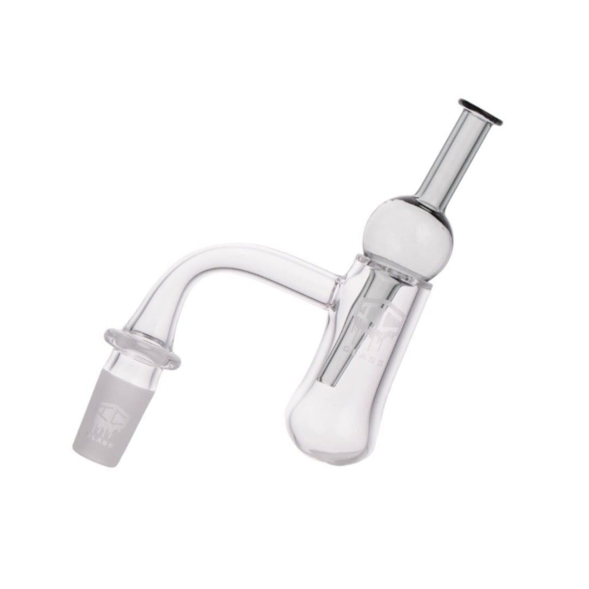 IC Glass Aeolus 45 degree quartz banger 14mm with colored hollow carb cap top view
