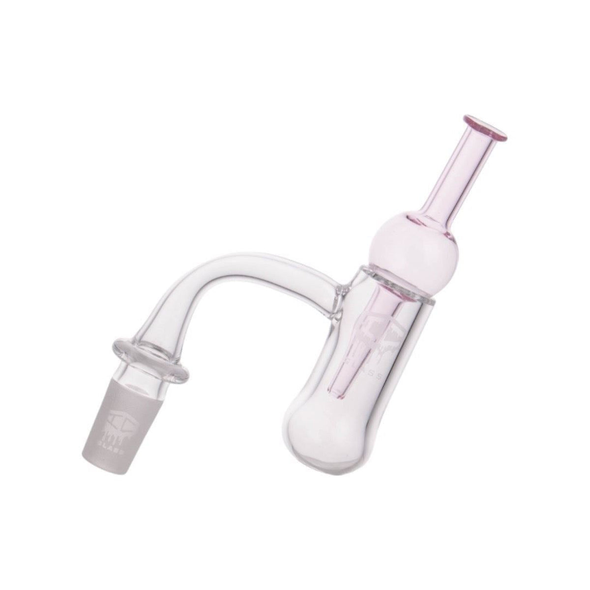 IC Glass Aeolus 14mm male 45 degree quartz banger showing double weld joint construction close-up
