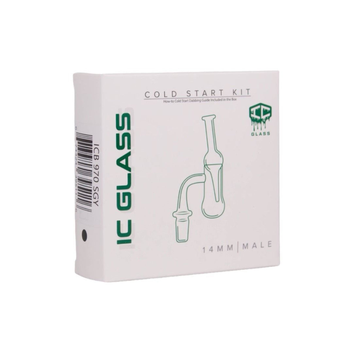 IC Glass Aeolus best cold start quartz banger 14mm male 45° & 90° with sticker pack detail
