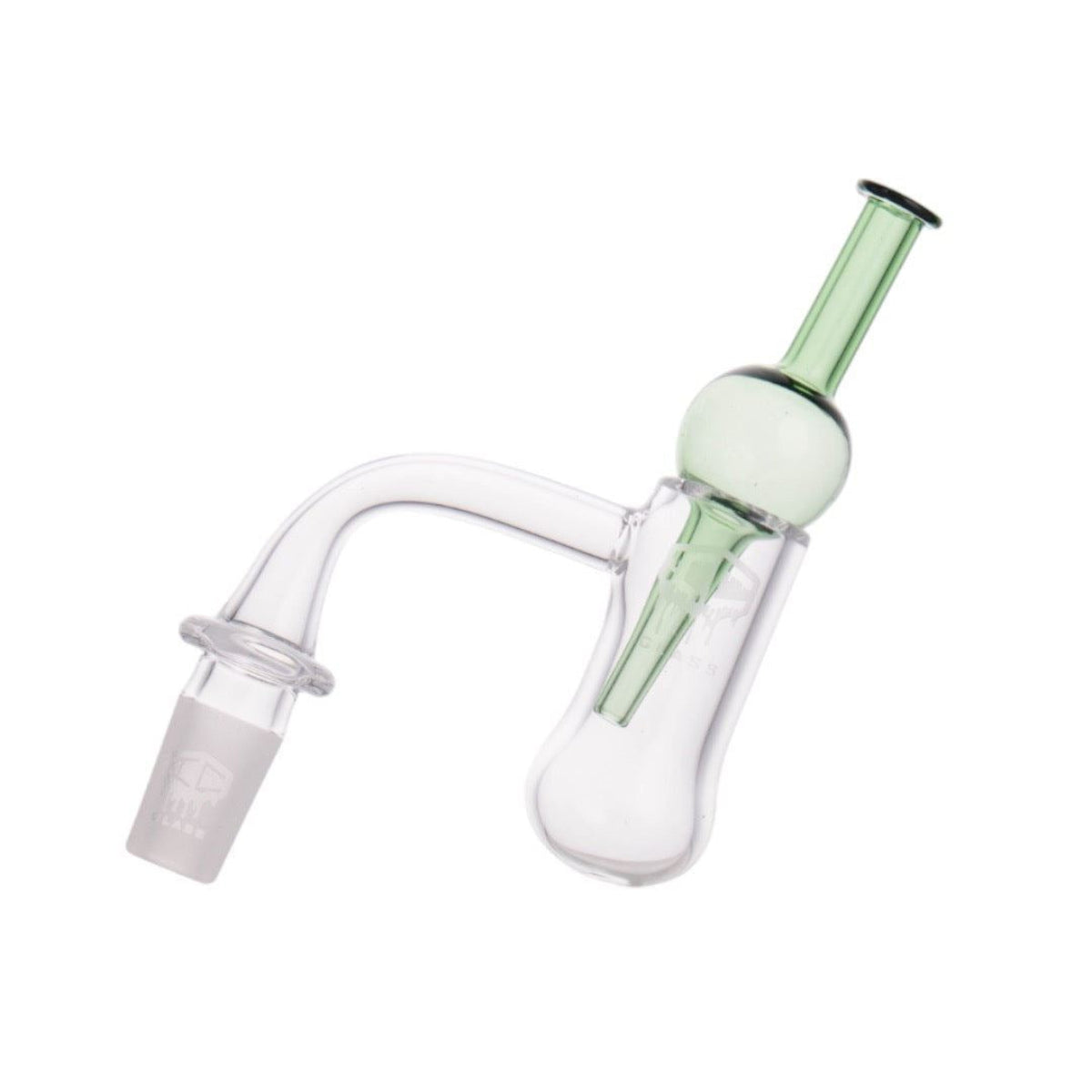 IC Glass Aeolus cold start banger 14mm 45° and 90° side by side comparison with carb cap
