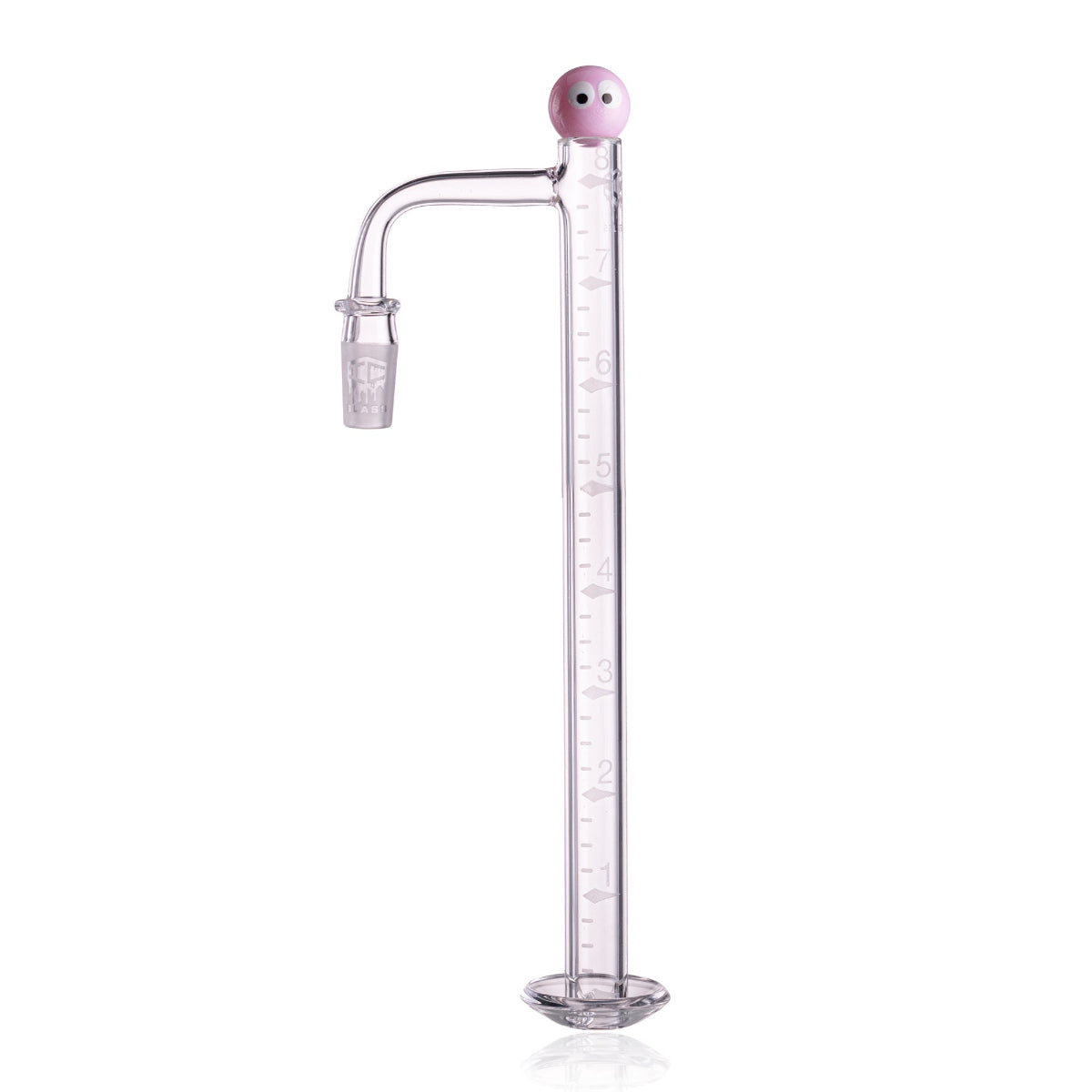 IC Glass CHALLENGE BANGER – 8" Tower Quartz Banger with 14mm Male Joint on display