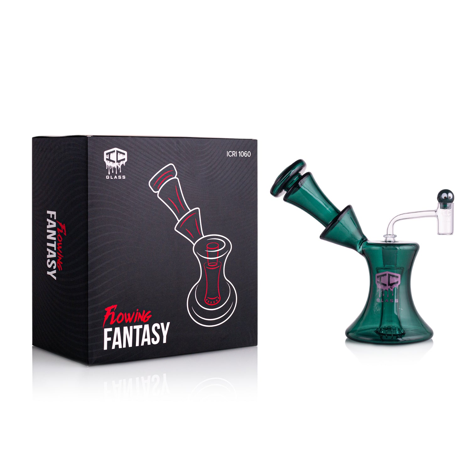 IC Glass - New & Big Flowing Fantasy | 8.3 Inch |14mm |Includes long neck Banger