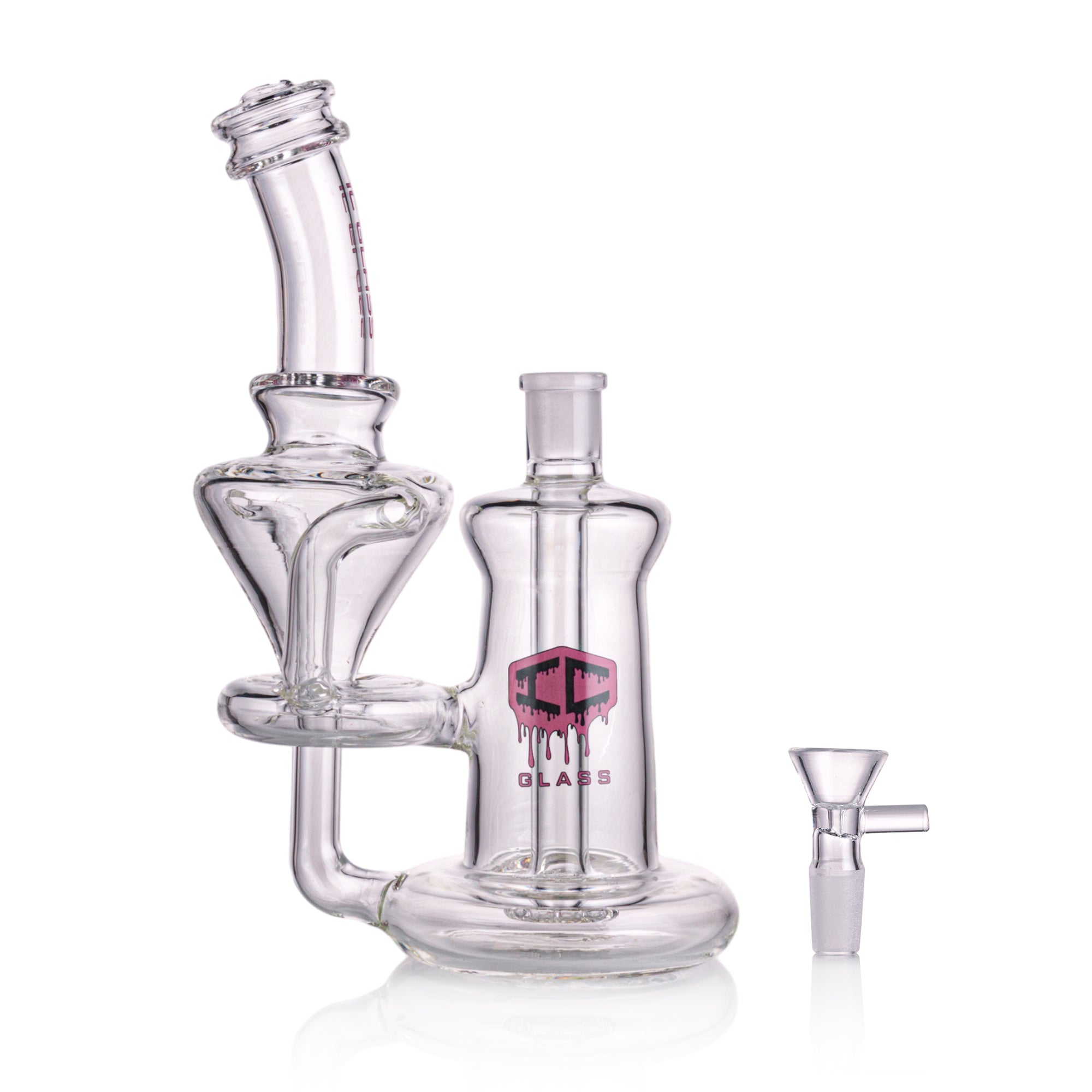 IC Glass - Premium Design | Smooth Function - 9" Clear Glass Cyclone Recycler