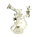 IC Glass - Recycler with Dichroic Diamond on Side | 6" Disc Perc | 14mm Flower Bowl
