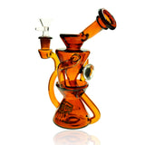 IC Glass - Recycler with Dichroic Diamond on Side | 6" Disc Perc | 14mm Flower Bowl